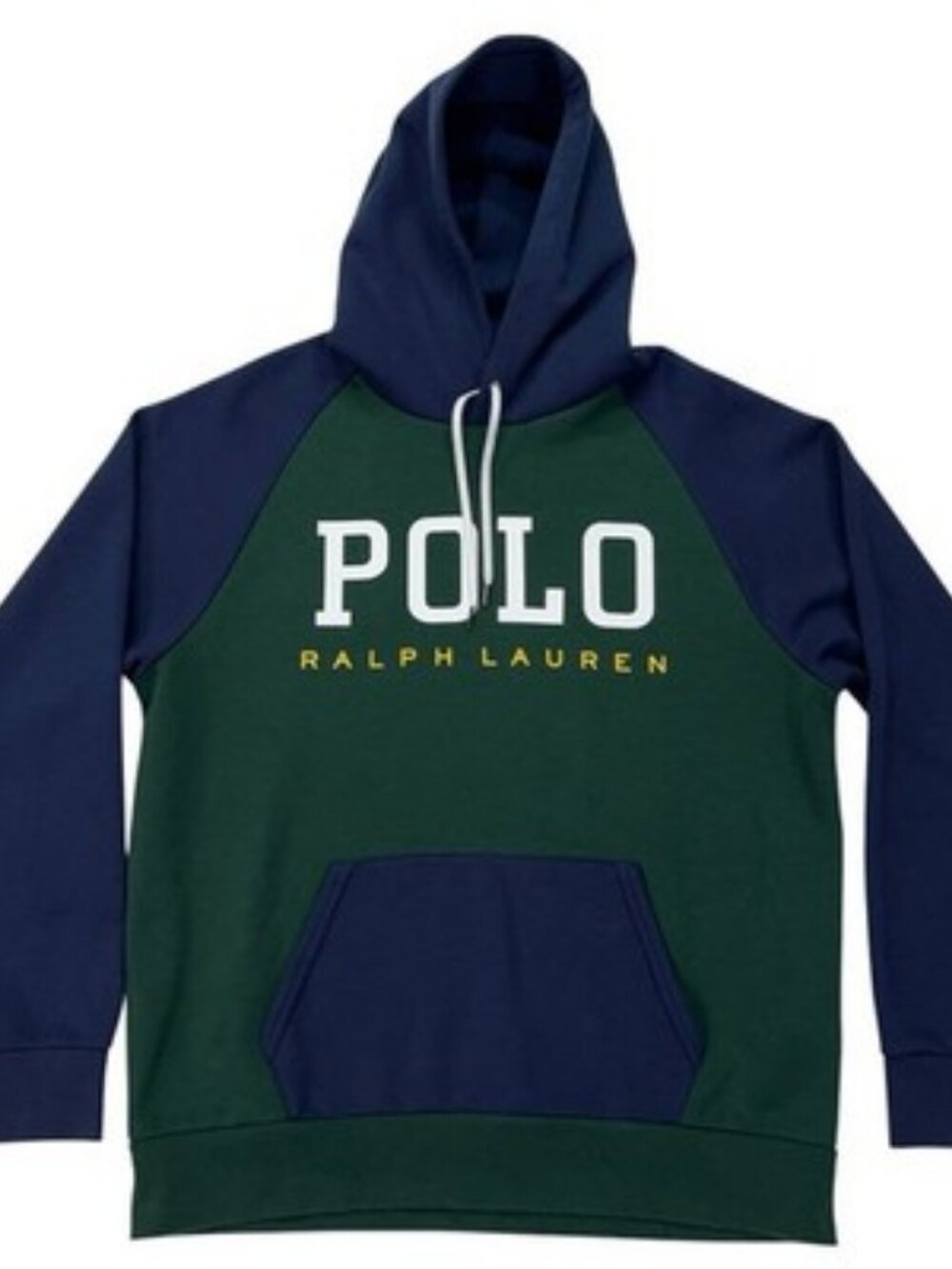 Polo Ralph Lauren Colorblock Pullover Fleece Hoodie Spellout Logo Mens Large